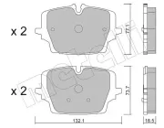 Bremsbelagsatz, Scheibenbremse Vorderachse METELLI 22-1407-0