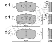 Bremsbelagsatz, Scheibenbremse Vorderachse METELLI 22-1408-0