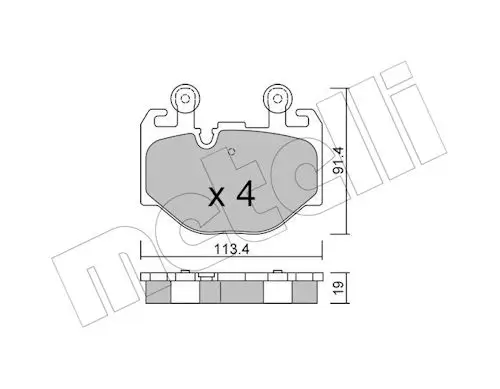 Bremsbelagsatz, Scheibenbremse Vorderachse METELLI 22-1411-0 Bild Bremsbelagsatz, Scheibenbremse Vorderachse METELLI 22-1411-0