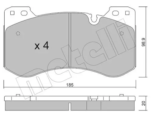 Bremsbelagsatz, Scheibenbremse Vorderachse METELLI 22-1420-0 Bild Bremsbelagsatz, Scheibenbremse Vorderachse METELLI 22-1420-0