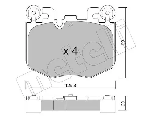 Bremsbelagsatz, Scheibenbremse Vorderachse METELLI 22-1423-0 Bild Bremsbelagsatz, Scheibenbremse Vorderachse METELLI 22-1423-0