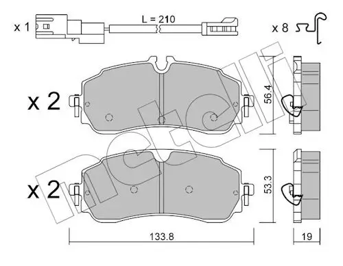 Bremsbelagsatz, Scheibenbremse Hinterachse METELLI 22-1432-0 Bild Bremsbelagsatz, Scheibenbremse Hinterachse METELLI 22-1432-0