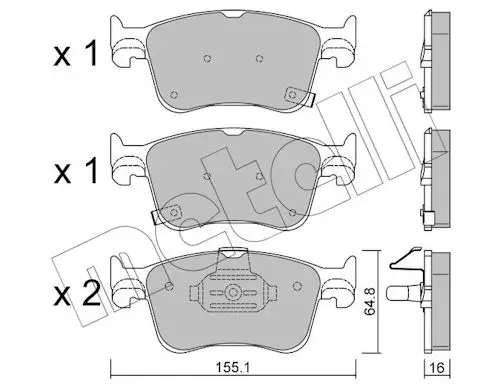 Bremsbelagsatz, Scheibenbremse Vorderachse METELLI 22-1441-0