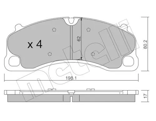 Bremsbelagsatz, Scheibenbremse Vorderachse METELLI 22-1462-0 Bild Bremsbelagsatz, Scheibenbremse Vorderachse METELLI 22-1462-0