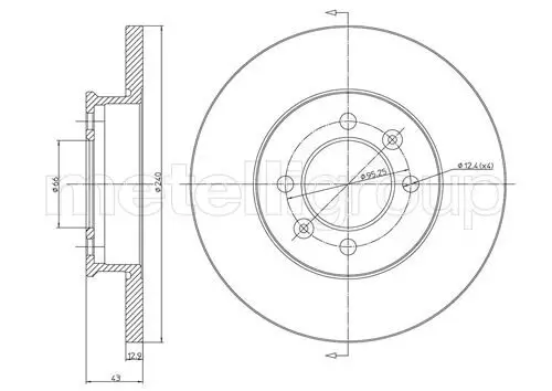 Bremsscheibe Vorderachse METELLI 23-0136