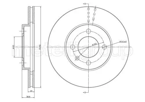Bremsscheibe Vorderachse METELLI 23-0230C Bild Bremsscheibe Vorderachse METELLI 23-0230C