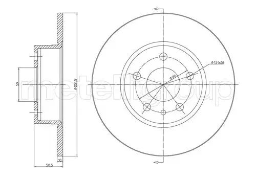 Bremsscheibe Hinterachse METELLI 23-0368C