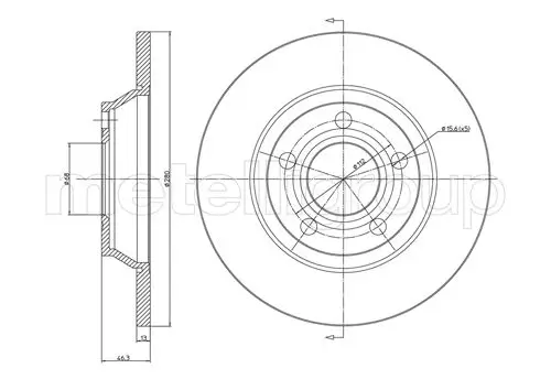Bremsscheibe Vorderachse METELLI 23-0392C Bild Bremsscheibe Vorderachse METELLI 23-0392C