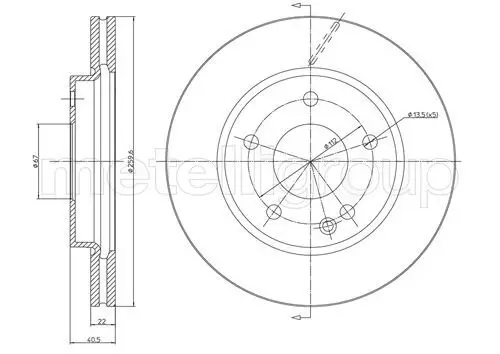 Bremsscheibe Vorderachse METELLI 23-0469C Bild Bremsscheibe Vorderachse METELLI 23-0469C