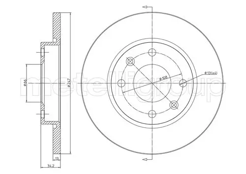 Bremsscheibe Vorderachse METELLI 23-0486C