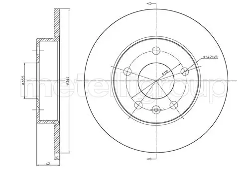 Bremsscheibe Hinterachse METELLI 23-0489C Bild Bremsscheibe Hinterachse METELLI 23-0489C