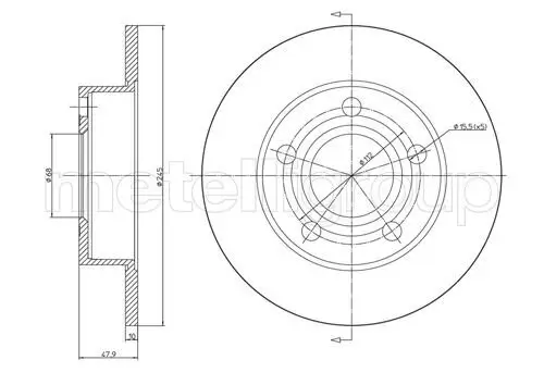 Bremsscheibe Hinterachse METELLI 23-0531C