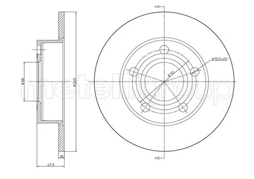 Bremsscheibe Hinterachse METELLI 23-0531C