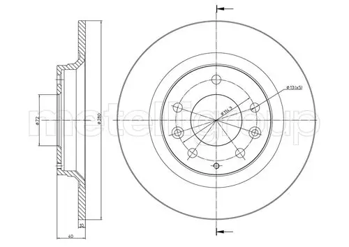 Bremsscheibe Hinterachse METELLI 23-0622C