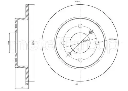 Bremsscheibe Hinterachse METELLI 23-0633 Bild Bremsscheibe Hinterachse METELLI 23-0633
