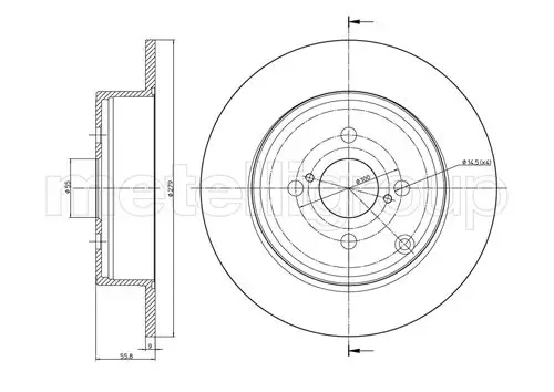 Bremsscheibe Hinterachse METELLI 23-0635C