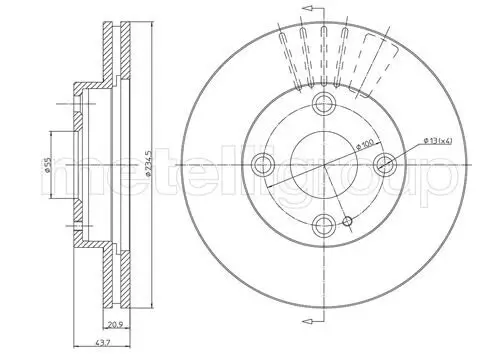 Bremsscheibe Vorderachse METELLI 23-0668C