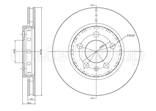 Bremsscheibe Hinterachse METELLI 23-0695C Bild Bremsscheibe Hinterachse METELLI 23-0695C