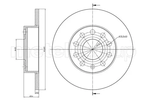 Bremsscheibe Hinterachse METELLI 23-0725C Bild Bremsscheibe Hinterachse METELLI 23-0725C