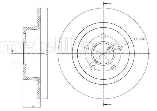 Bremsscheibe Hinterachse METELLI 23-0761C Bild Bremsscheibe Hinterachse METELLI 23-0761C