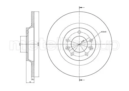 Bremsscheibe Hinterachse METELLI 23-0795C Bild Bremsscheibe Hinterachse METELLI 23-0795C