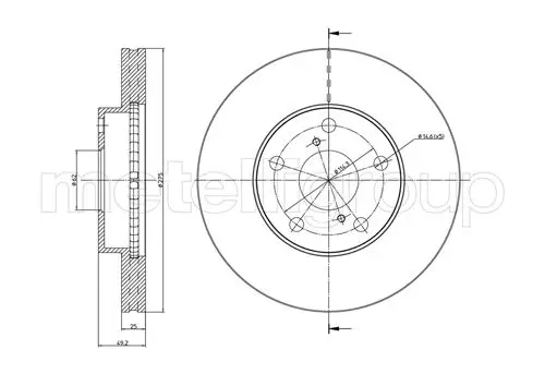 Bremsscheibe Vorderachse METELLI 23-0801C Bild Bremsscheibe Vorderachse METELLI 23-0801C