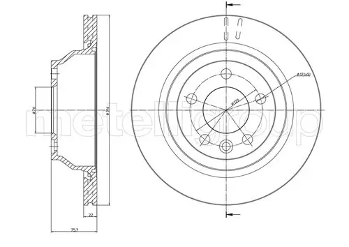 Bremsscheibe Hinterachse METELLI 23-0849C Bild Bremsscheibe Hinterachse METELLI 23-0849C
