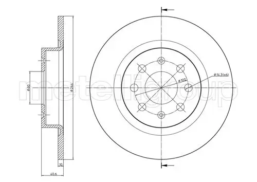 Bremsscheibe Hinterachse METELLI 23-0857C Bild Bremsscheibe Hinterachse METELLI 23-0857C