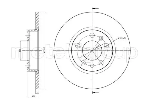 Bremsscheibe Hinterachse METELLI 23-0862C Bild Bremsscheibe Hinterachse METELLI 23-0862C