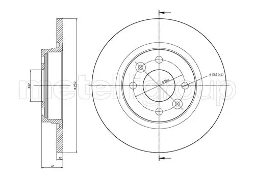 Bremsscheibe Vorderachse METELLI 23-0864C