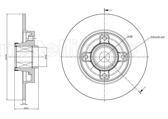 Bremsscheibe Hinterachse METELLI 23-0878