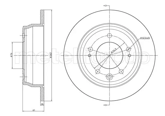 Bremsscheibe Hinterachse METELLI 23-0928C