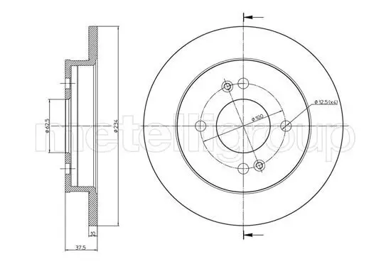 Bremsscheibe Hinterachse METELLI 23-0929C