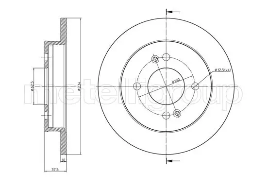 Bremsscheibe Hinterachse METELLI 23-0929C Bild Bremsscheibe Hinterachse METELLI 23-0929C