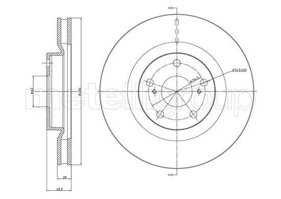Bremsscheibe Vorderachse METELLI 23-0946C Bild Bremsscheibe Vorderachse METELLI 23-0946C