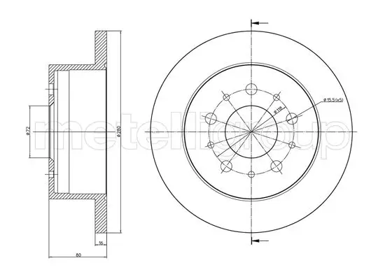 Bremsscheibe METELLI 23-0952C Bild Bremsscheibe METELLI 23-0952C