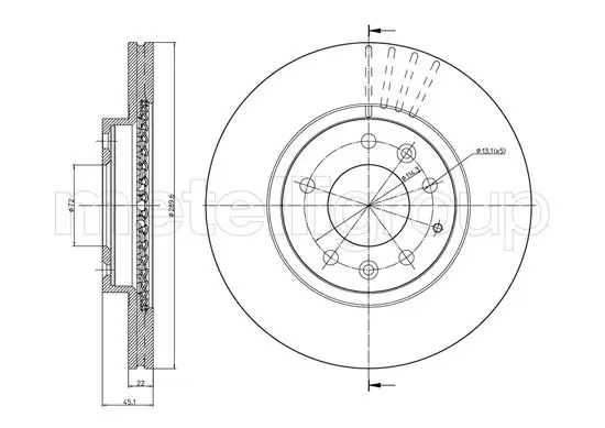 Bremsscheibe Vorderachse METELLI 23-0961C Bild Bremsscheibe Vorderachse METELLI 23-0961C