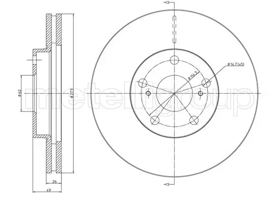 Bremsscheibe Vorderachse METELLI 23-0979C