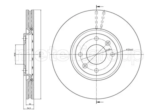 Bremsscheibe Vorderachse METELLI 23-0985C Bild Bremsscheibe Vorderachse METELLI 23-0985C