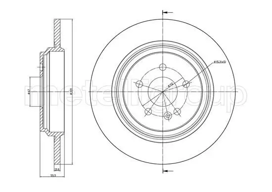 Bremsscheibe Hinterachse METELLI 23-1015C