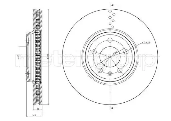 Bremsscheibe Vorderachse METELLI 23-1031C