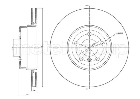 Bremsscheibe Hinterachse METELLI 23-1041C