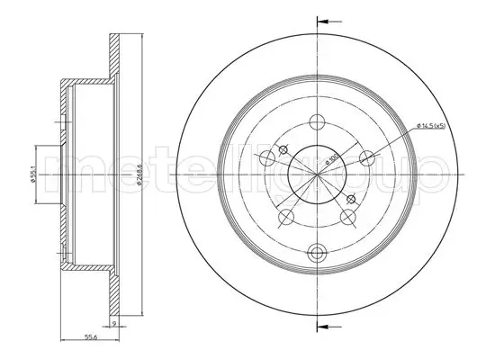 Bremsscheibe Hinterachse METELLI 23-1063C Bild Bremsscheibe Hinterachse METELLI 23-1063C