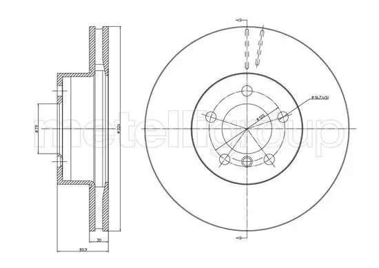 Bremsscheibe Vorderachse METELLI 23-1068C
