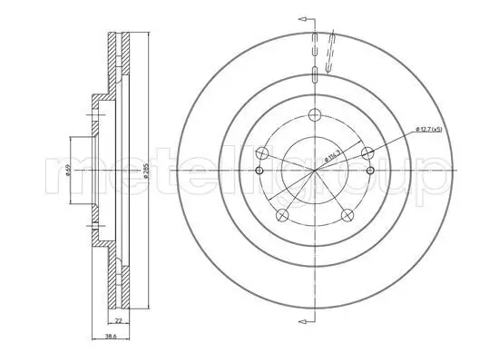 Bremsscheibe Vorderachse METELLI 23-1099 Bild Bremsscheibe Vorderachse METELLI 23-1099
