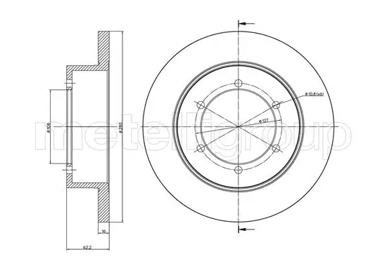Bremsscheibe METELLI 23-1109C Bild Bremsscheibe METELLI 23-1109C