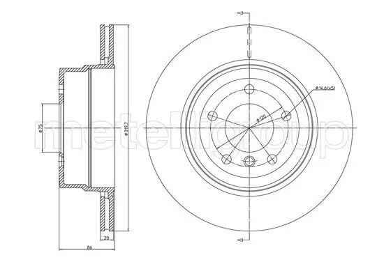 Bremsscheibe Hinterachse METELLI 23-1115C Bild Bremsscheibe Hinterachse METELLI 23-1115C