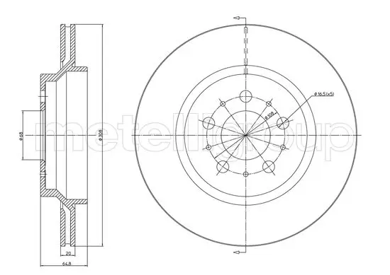 Bremsscheibe Hinterachse METELLI 23-1133C