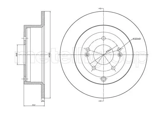 Bremsscheibe Hinterachse METELLI 23-1143C Bild Bremsscheibe Hinterachse METELLI 23-1143C