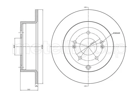 Bremsscheibe Hinterachse METELLI 23-1143C